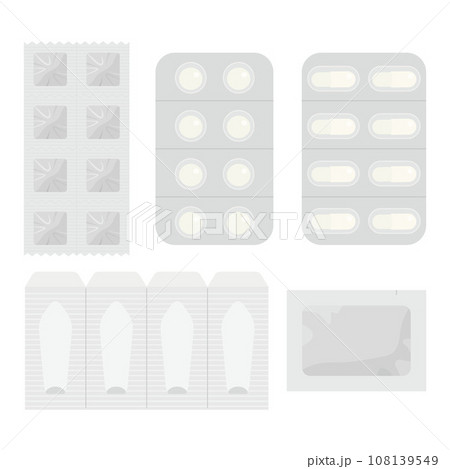 色々な形状の薬のイラストセット 108139549