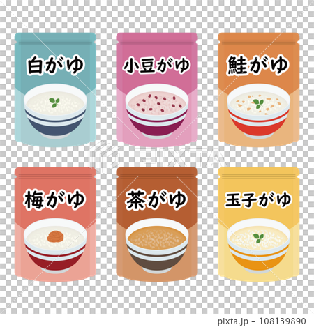 レトルトおかゆのイラストセット 108139890