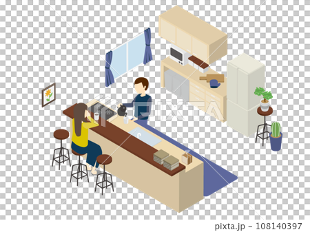 等距廚房家庭咖啡館 108140397