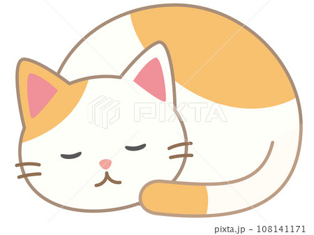 丸まって眠る猫 108141171