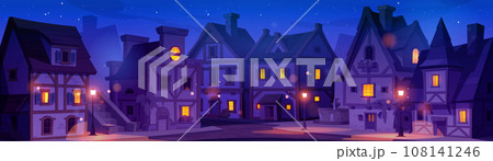 Building in night old medieval germany town street Building in night old medieval germany town street 108141246