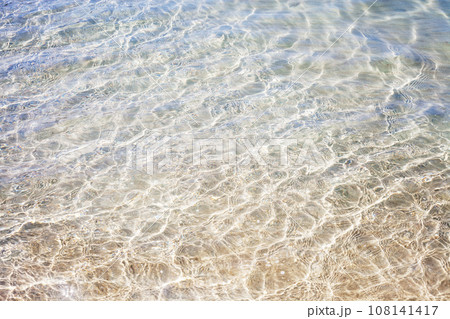 Clear water top view. Waves at clean sea 108141417