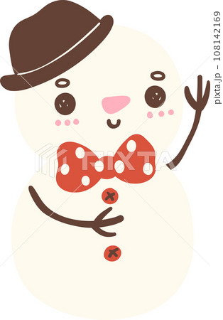 Cute Christmas Snowman cartoon character  108142169