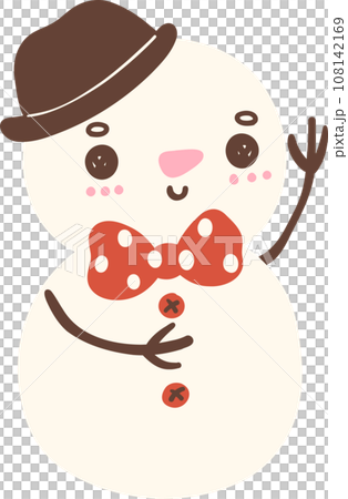 Cute Christmas Snowman cartoon character  108142169
