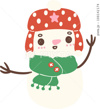 Cute Christmas Snowman cartoon character  108142174