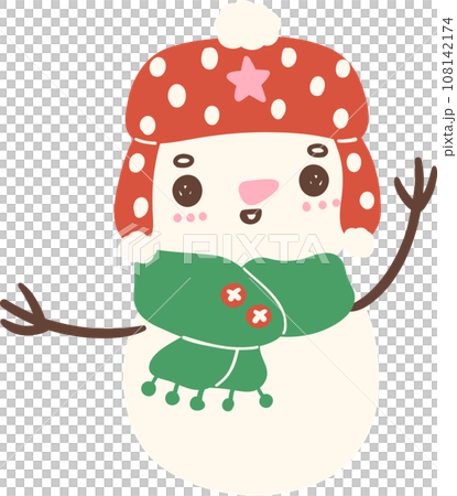 Cute Christmas Snowman cartoon character  108142174