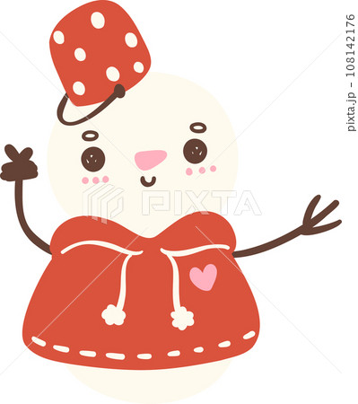 Cute Christmas Snowman cartoon character  108142176