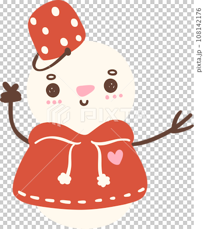 Cute Christmas Snowman cartoon character  108142176