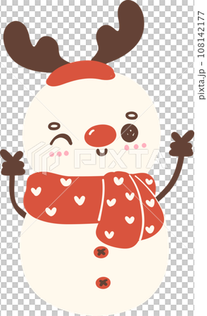 Cute Christmas Snowman cartoon character  108142177