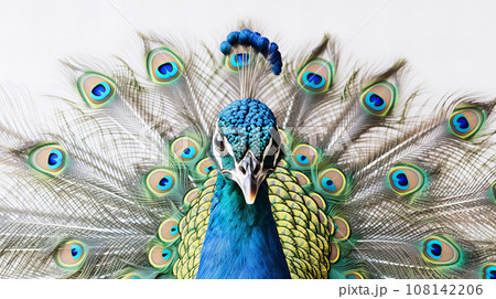 クジャク　白背景 108142206