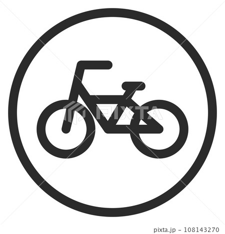 シンプルな標識の線画単品イラスト　特定小型原動機付自転車・自転車専用 108143270