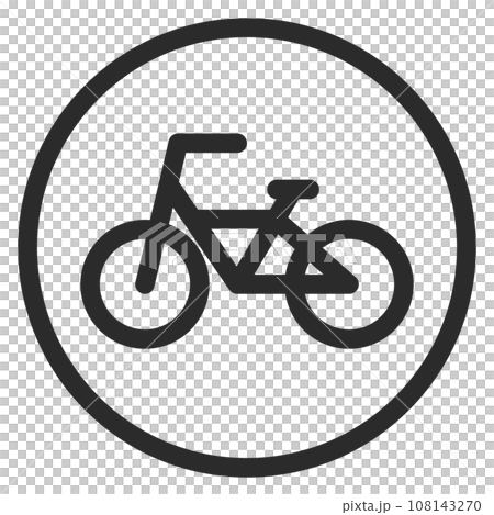 シンプルな標識の線画単品イラスト　特定小型原動機付自転車・自転車専用 108143270