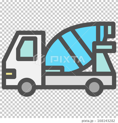 Simple vehicle color single icon mixer truck 108143282