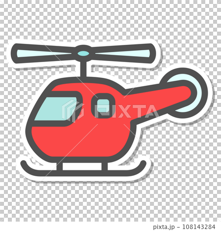 Simple vehicle sticker single item icon helicopter 108143284