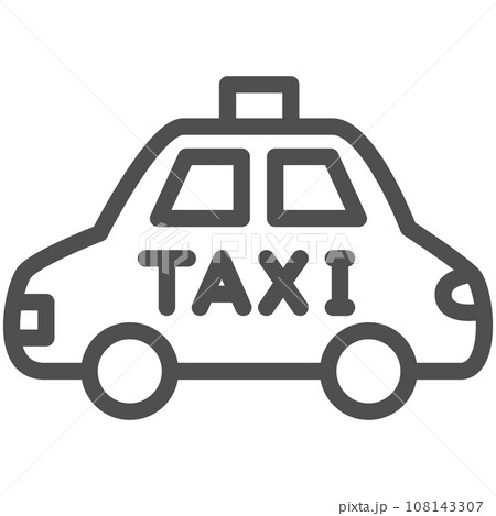 シンプルな乗り物の線画単品アイコン タクシー シンプルな乗り物の線画単品アイコン タクシー 108143307