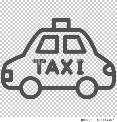シンプルな乗り物の線画単品アイコン タクシー シンプルな乗り物の線画単品アイコン タクシー 108143307