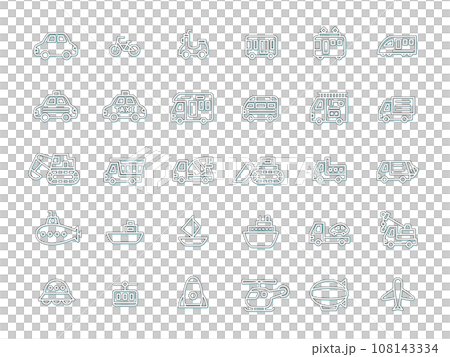 Simple vehicle color shadow icon set light blue Simple vehicle color shadow icon set light blue 108143334