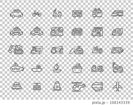 簡單的車輛線描圖示集 108143339