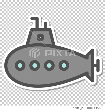 簡單的車輛貼紙單項圖示潛水艇 108143565