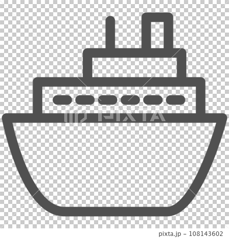 Simple vehicle line drawing single item icon passenger ship Simple vehicle line drawing single item icon passenger ship 108143602