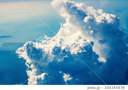 Cumulus huge storm clouds in blue sky at sunny light day 108143636