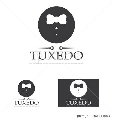 Tuxedo icon and logo for menswear , design template and vector illustration Tuxedo icon and logo for menswear , design template and vector illustration 108144003