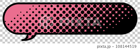 Speech bubble illustration 12 [Black halftone (pink)] 108144519