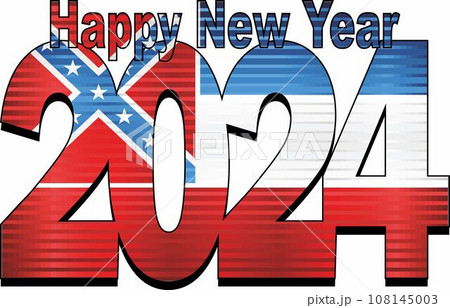 Happy New Year 2024 with Mississippi flag inside Happy New Year 2024 with Mississippi flag inside 108145003