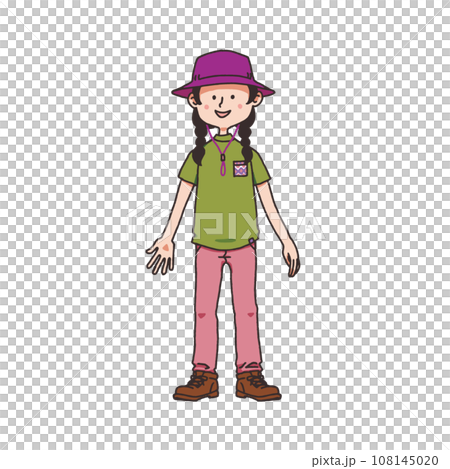 Girl in handwritten style mountain play clothes 108145020