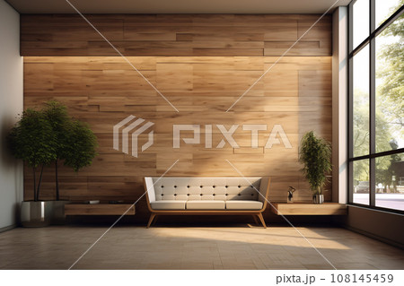 Office Wooden Lobby Waiting Room for Company Wall Modern, Stylish, Inviting 108145459