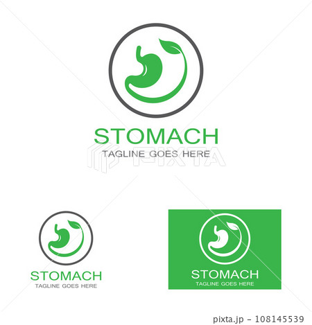 stomach health and stomach care logo design icon vector template 108145539