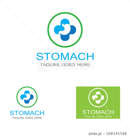 stomach health and stomach care logo design icon vector template 108145598