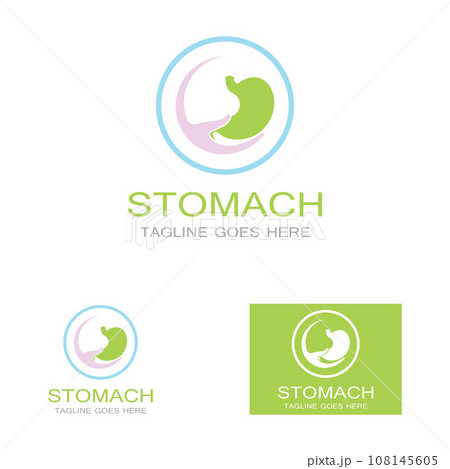 stomach health and stomach care logo design icon vector template 108145605