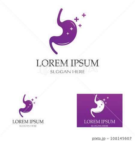 stomach health and stomach care logo design icon vector template 108145607