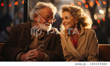 Senior couple lifestyle moments in a traditional japanese house. Man and woman from japan 108145660