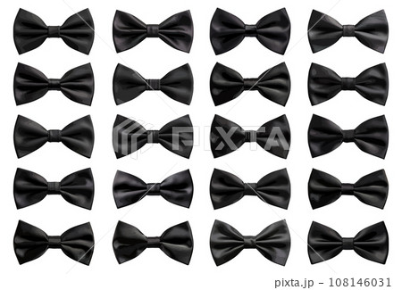 Black bow tie vector set isolated on white background 108146031