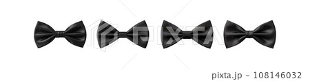 Black bow tie vector set isolated on white background 108146032