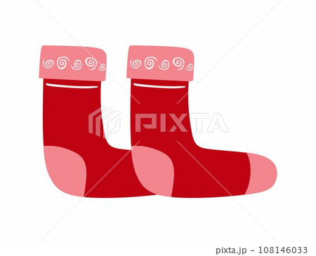 red and long sock design, Cloth fashion style wear and store theme Vector illustration 108146033