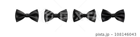 Black bow tie vector set isolated on white background Black bow tie vector set isolated on white background 108146043