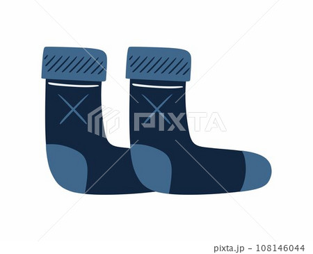 sock template pair of socks. Dark blue color. 108146044