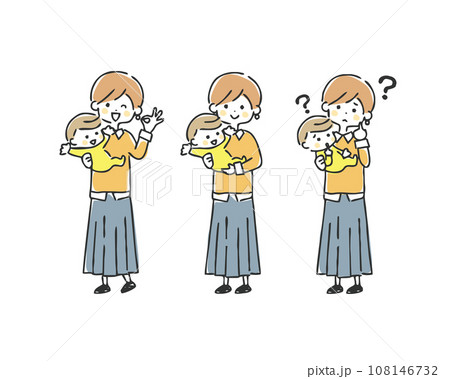 お母さんと赤ちゃんのイラスト お母さんと赤ちゃんのイラスト 108146732