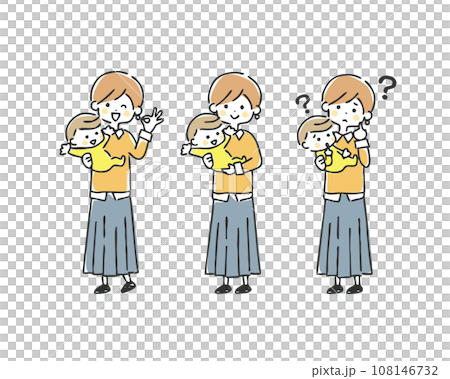 お母さんと赤ちゃんのイラスト お母さんと赤ちゃんのイラスト 108146732