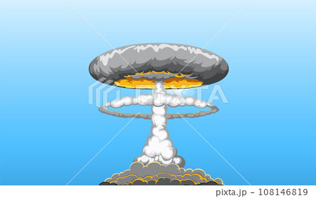 Atomic Bomb Mushroom Cloud in Blue Sky 108146819