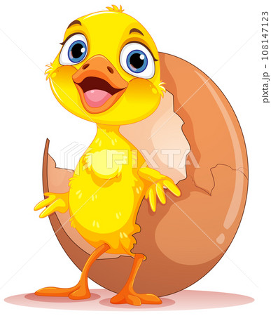 Little Duck Hatching from Egg 108147123