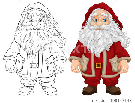 Santa Claus with Surprise Expression Cartoon Character 108147148