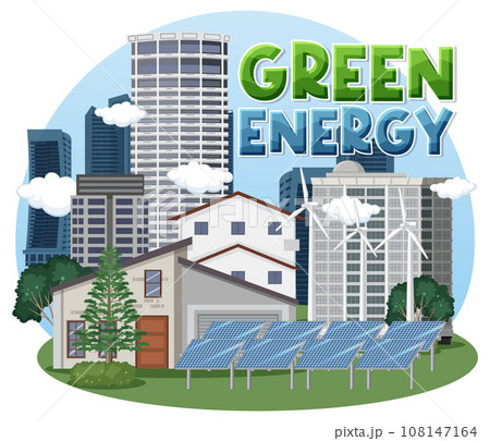Green energy text banner design 108147164