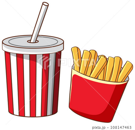 Soda drink and french fries 108147463