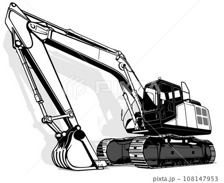 Excavator from the Front View Excavator from the Front View 108147953