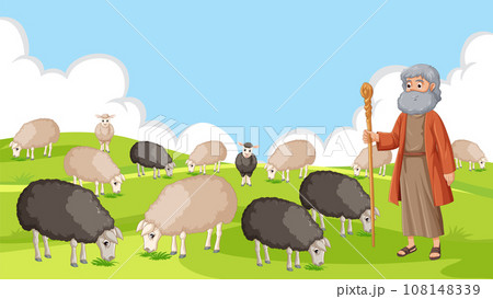 Ancient Israelite Man in Vector Cartoon Style 108148339