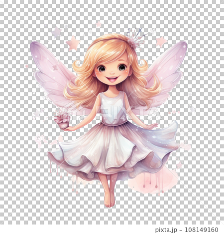 cute waercolor tooth Fairy isolated cute waercolor tooth Fairy isolated 108149160